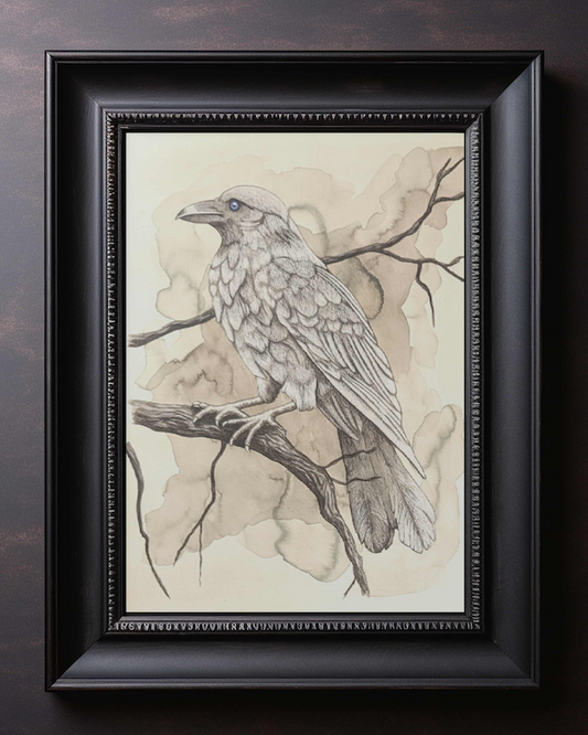 Magic White Raven Art Print