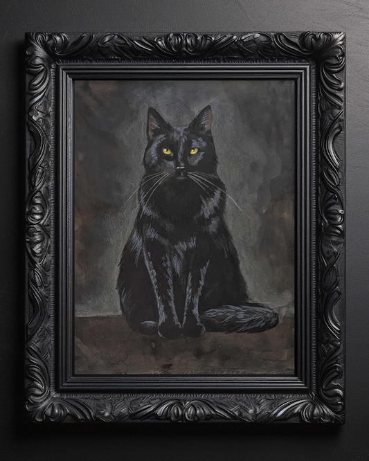 Protection Black Cat Art Print