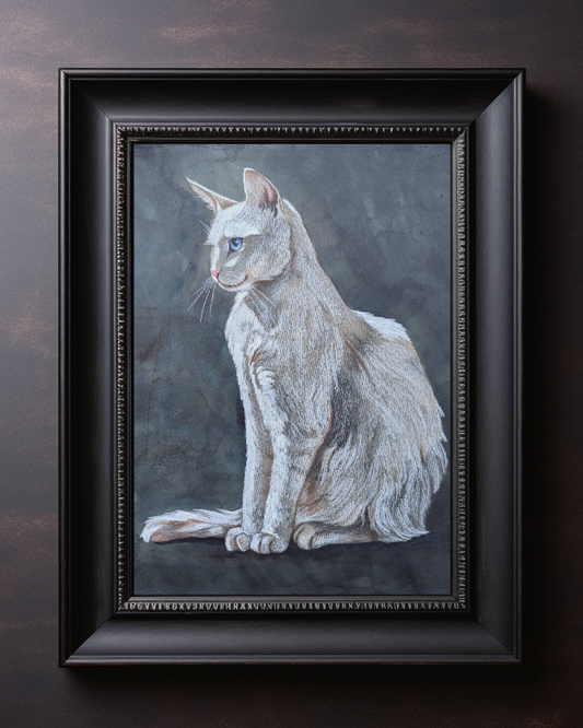 Independence White Cat Art Print