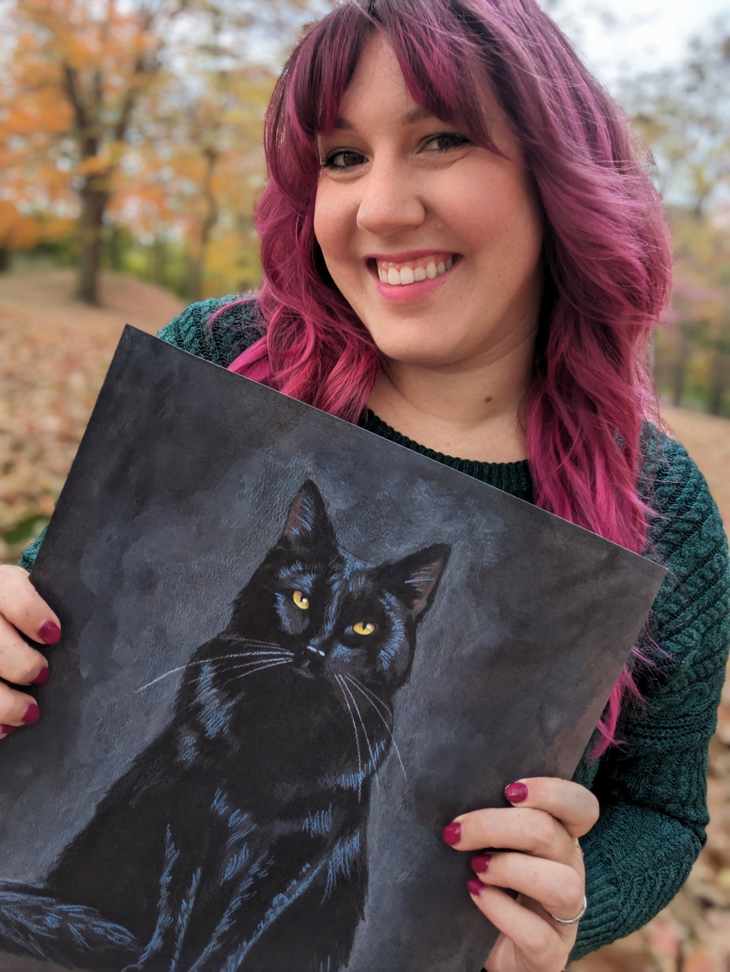 Protection Black Cat Art Print