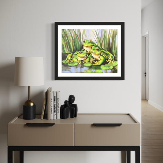 Happy Frog Family Art Print