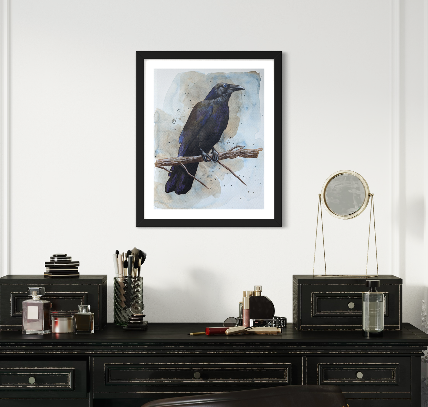 Playfulness Raven Art Print