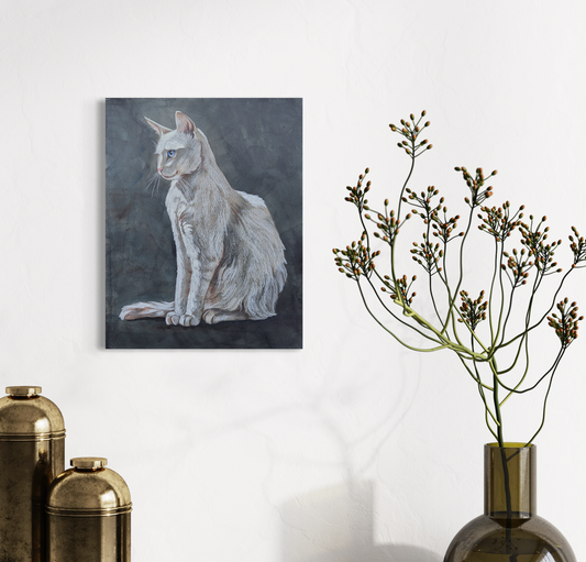 Independence White Cat Art Print