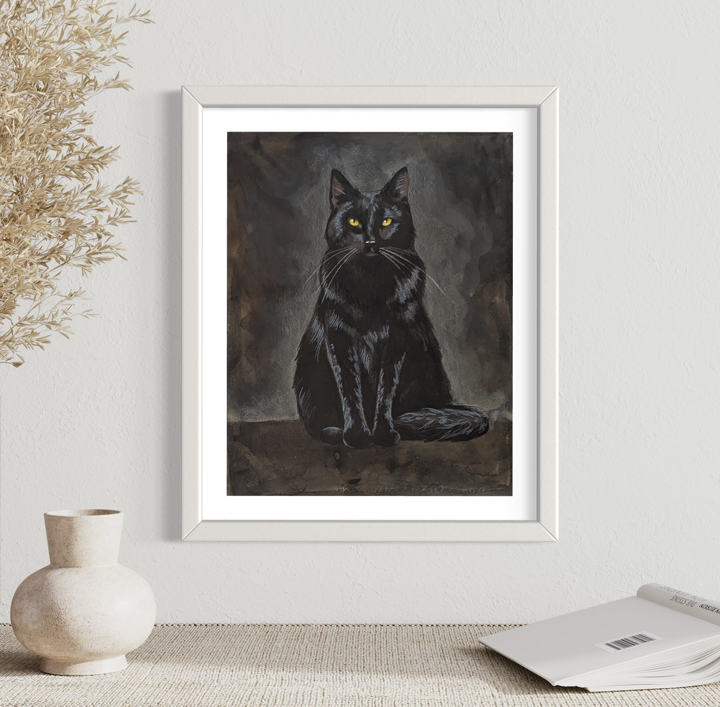 Protection Black Cat Art Print