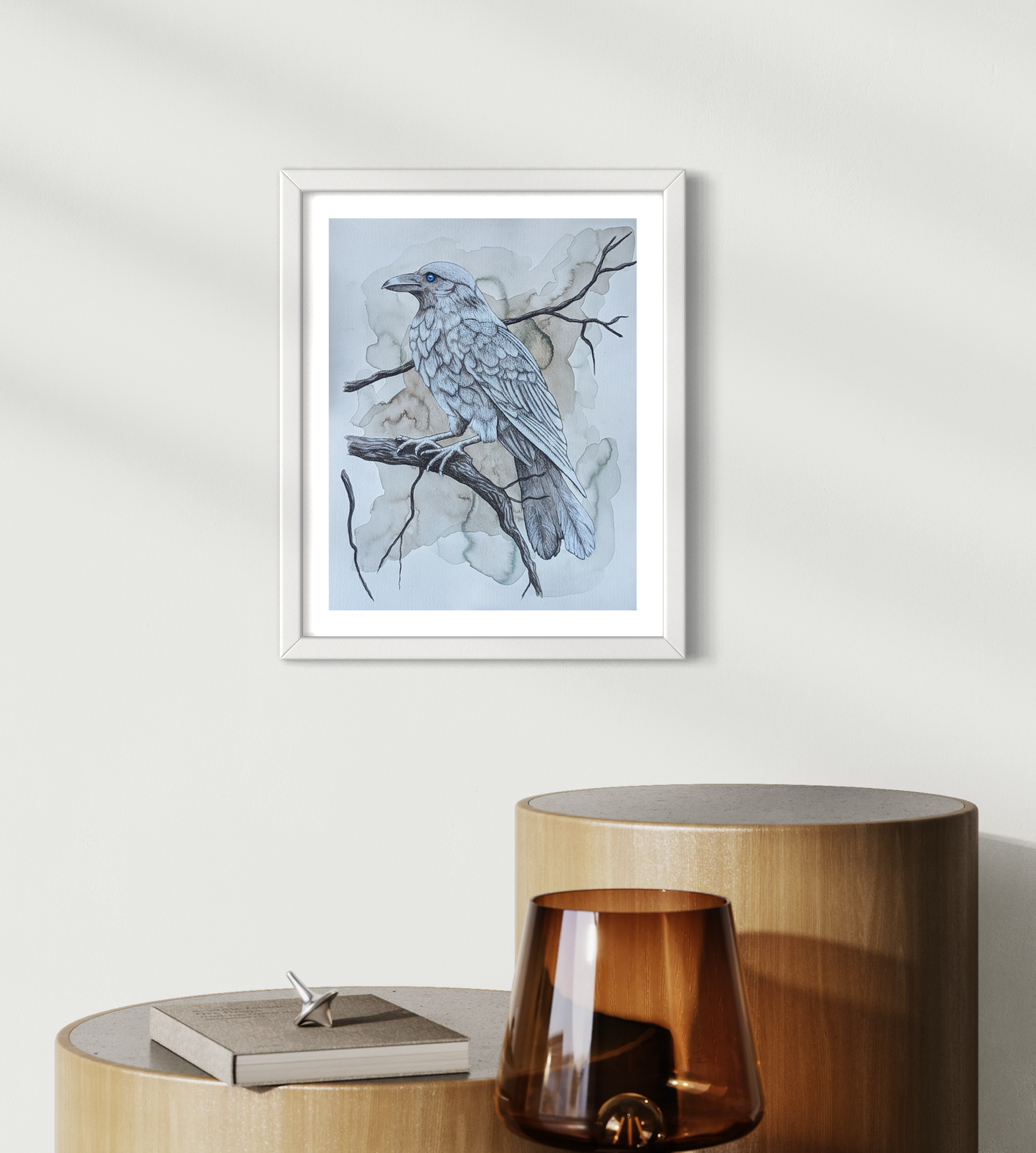 Magic White Raven Art Print