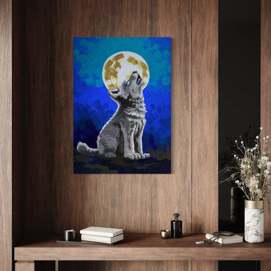 Howling Wolf Pup Art Print