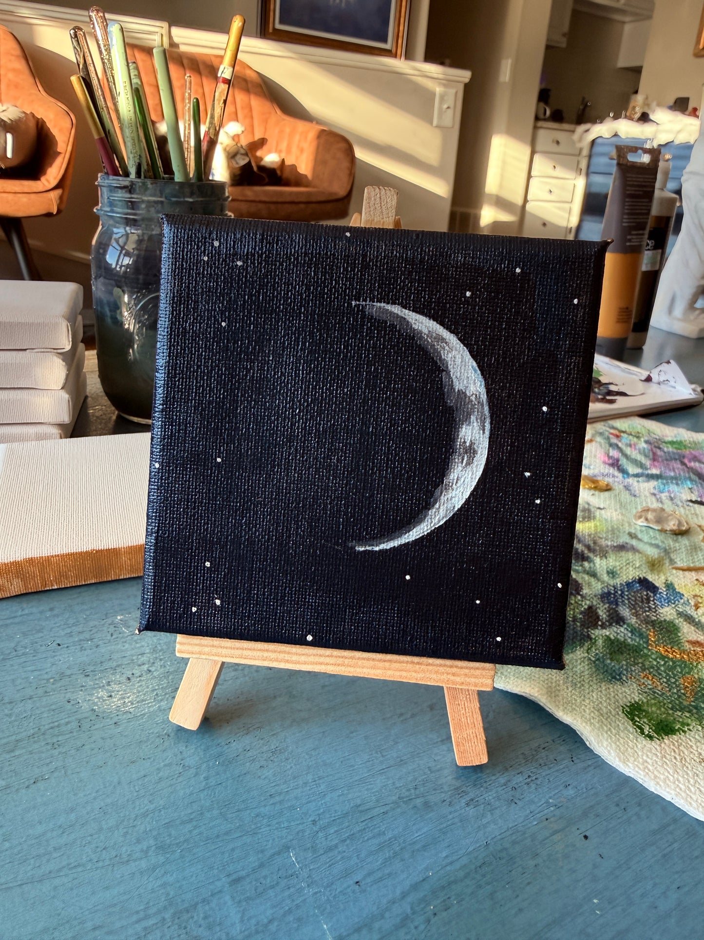 CUSTOM Mini Original Moon Phase Painting