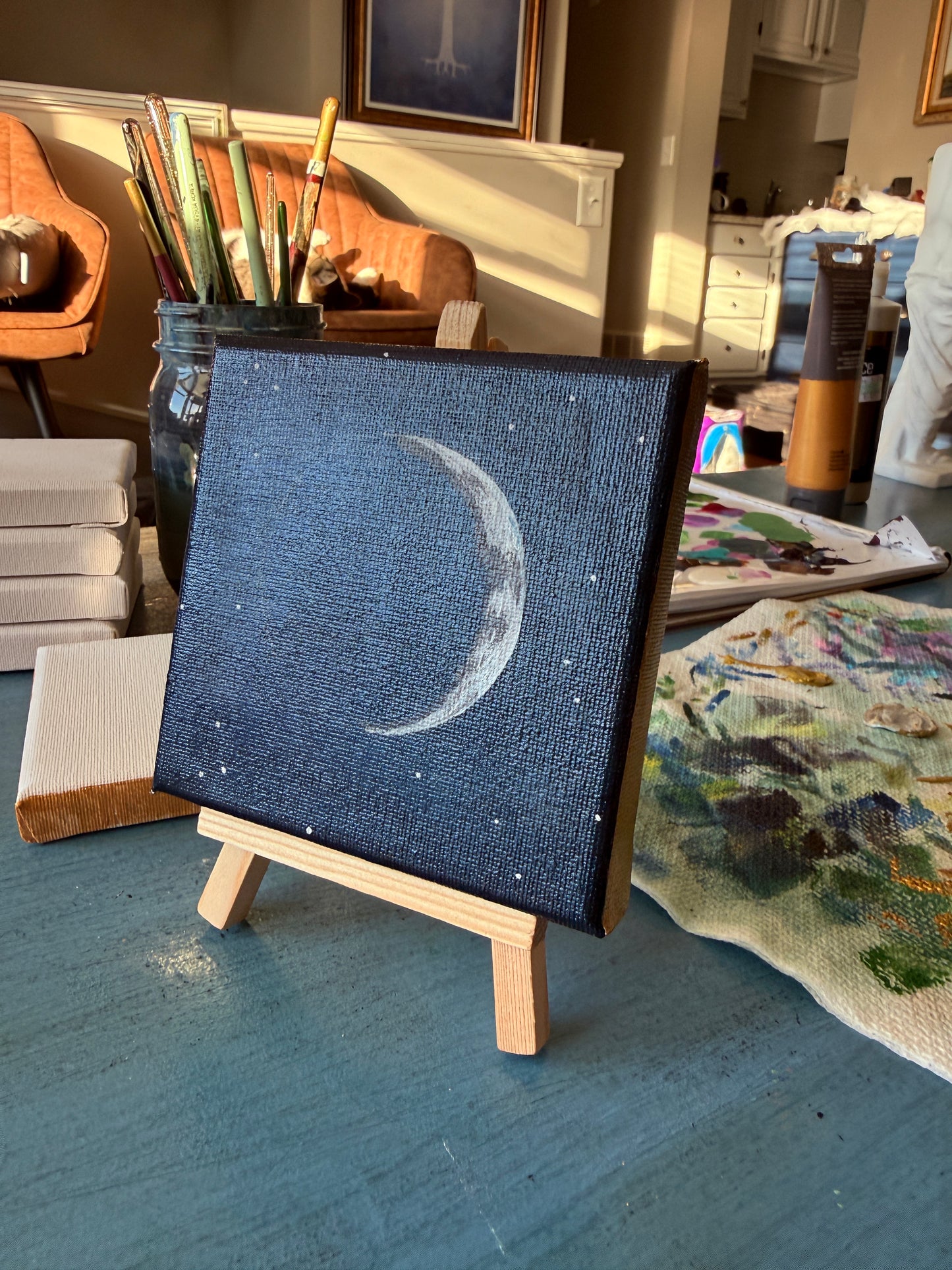 CUSTOM Mini Original Moon Phase Painting