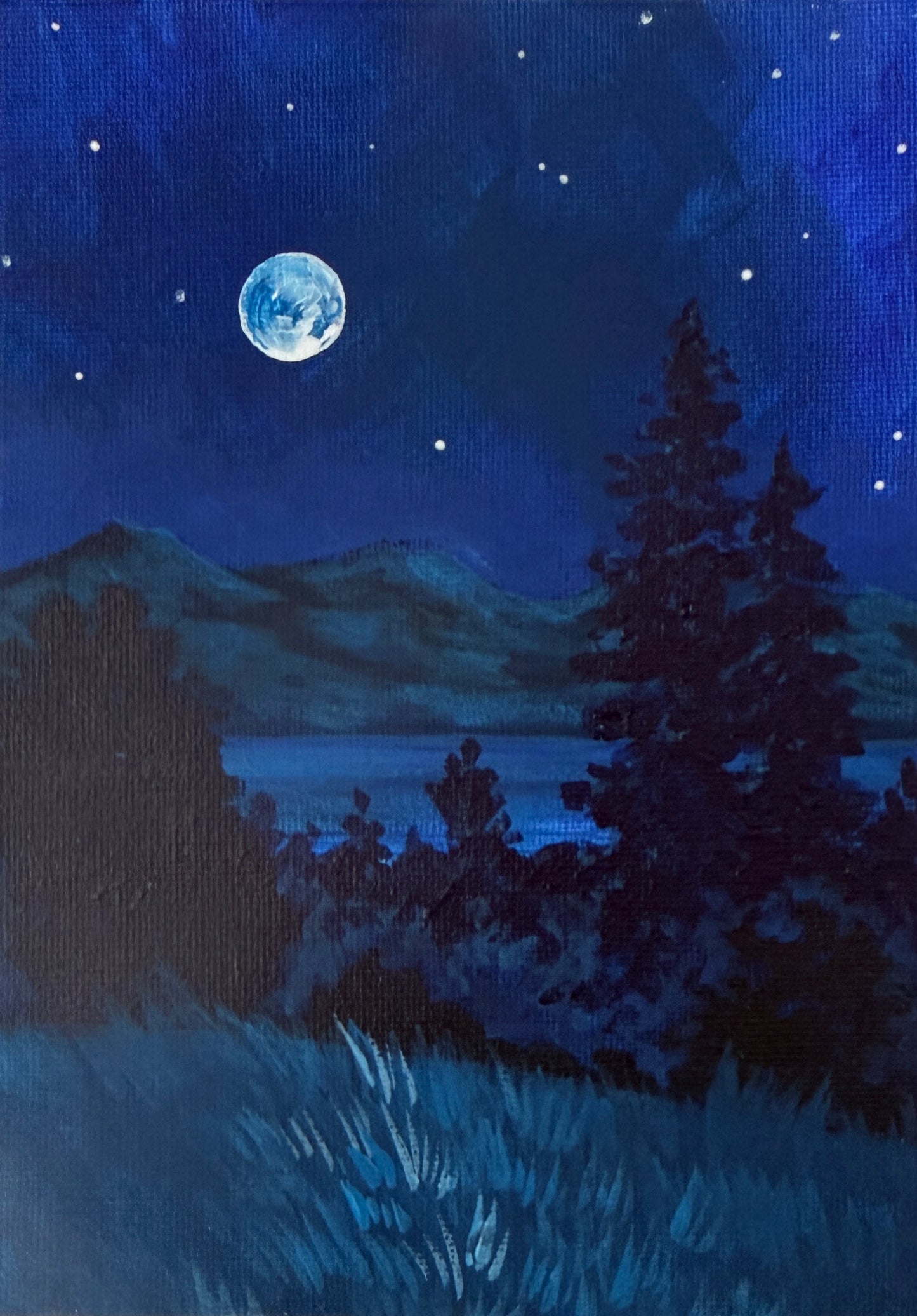 Under a Blue Moon Art Print