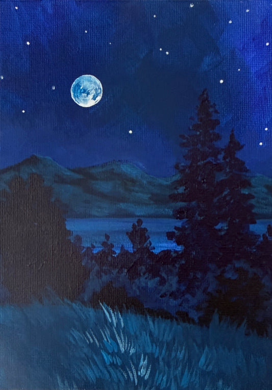 Under a Blue Moon Art Print