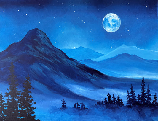 Blue Moon Collection Set of 4 Art Prints