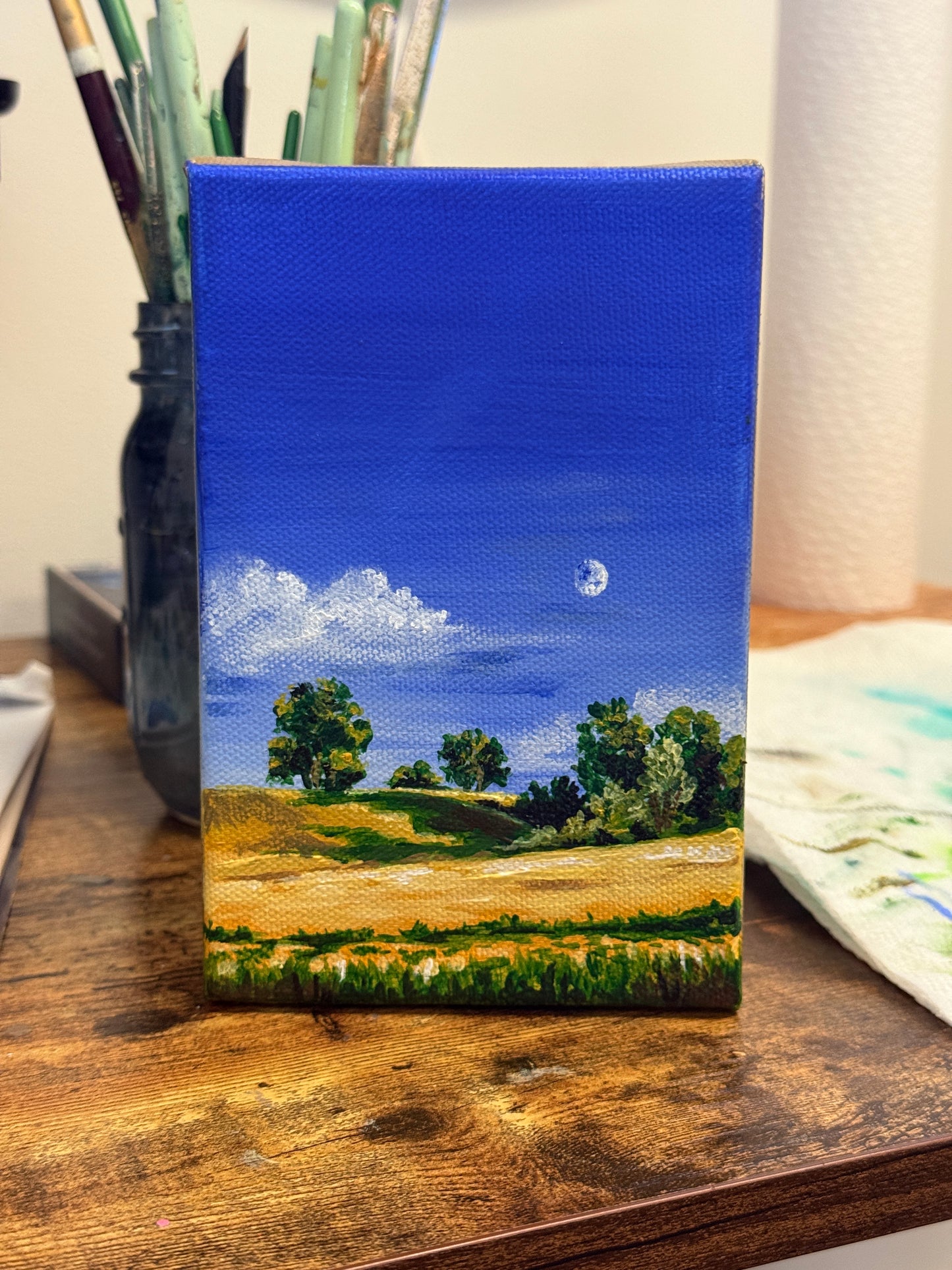 Daytime Moon Art Print