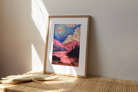 Strawberry Moon Art Print
