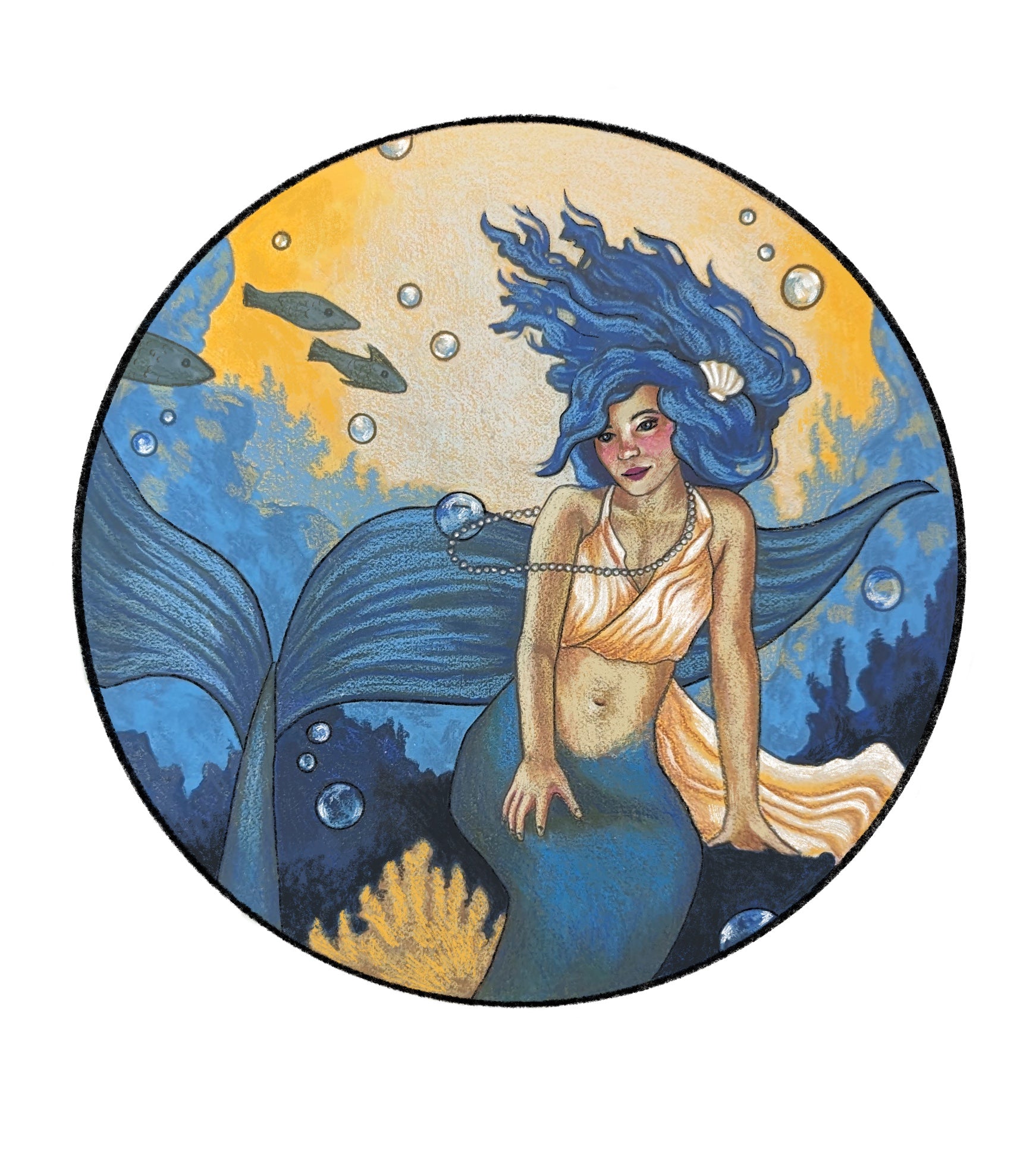 Mermaid Beauty Original 11x14 Acrylic store Ca