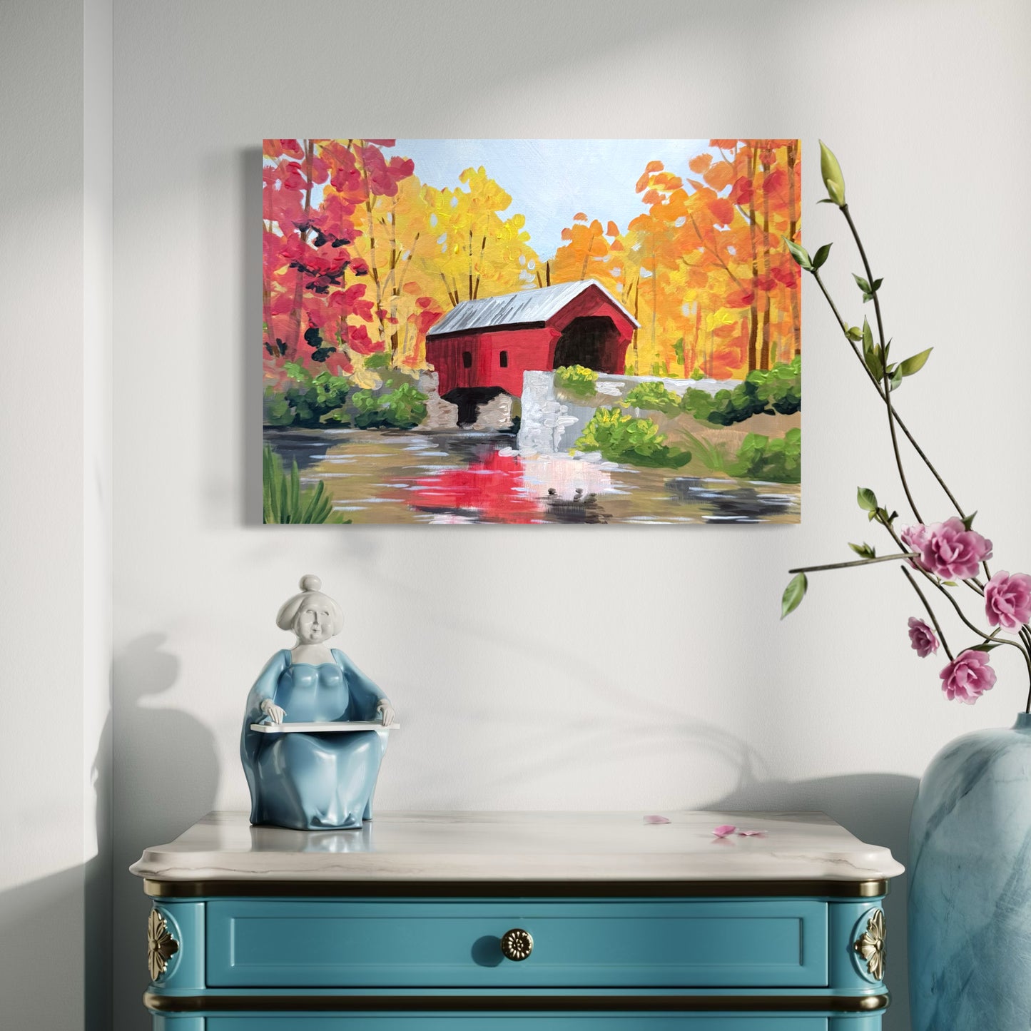 Fall Bridge Art Print