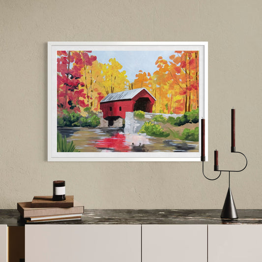 Fall Bridge Art Print