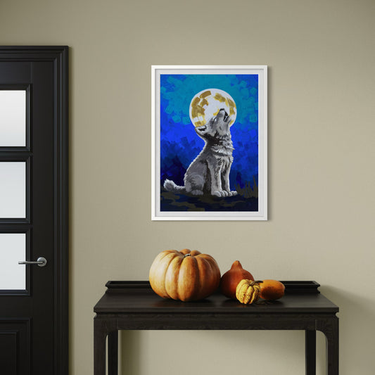 Howling Wolf Pup Art Print