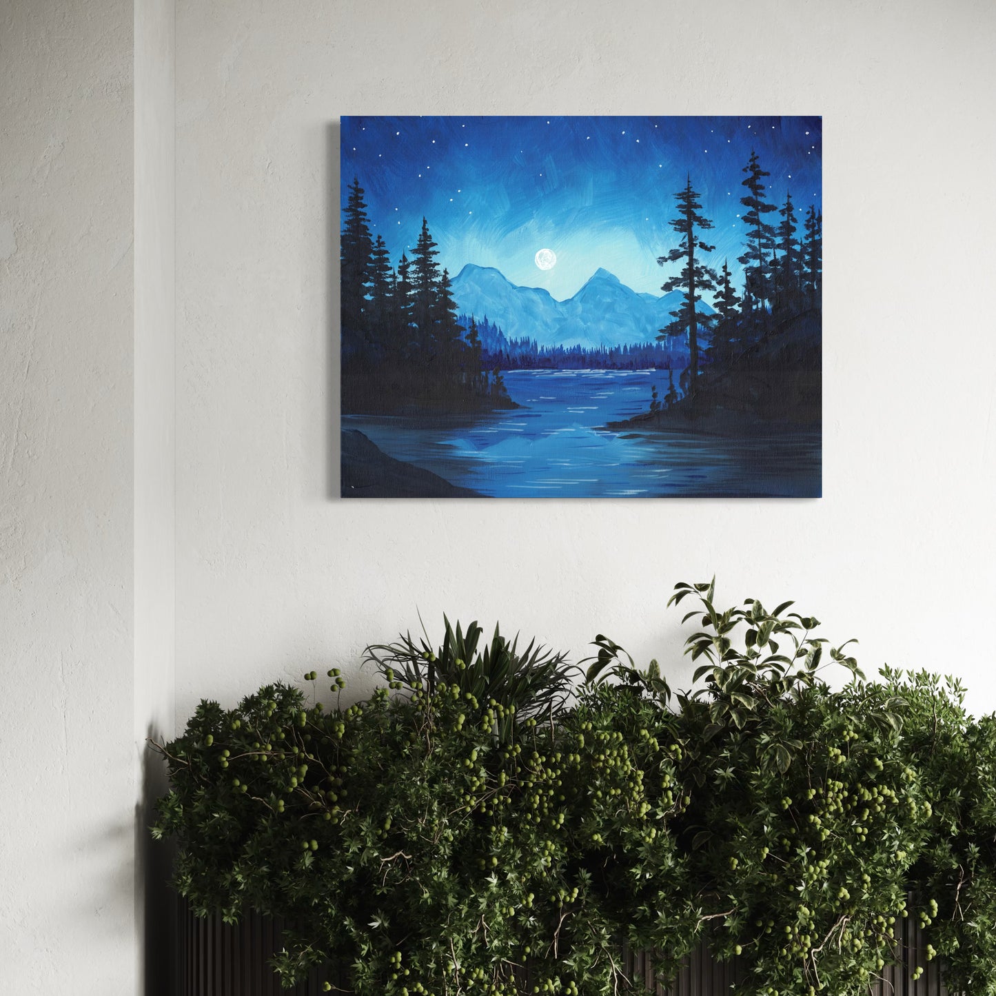 Moonlit Pines Art Print