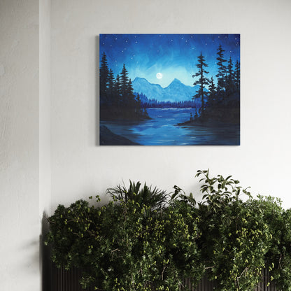 Moonlit Pines Art Print