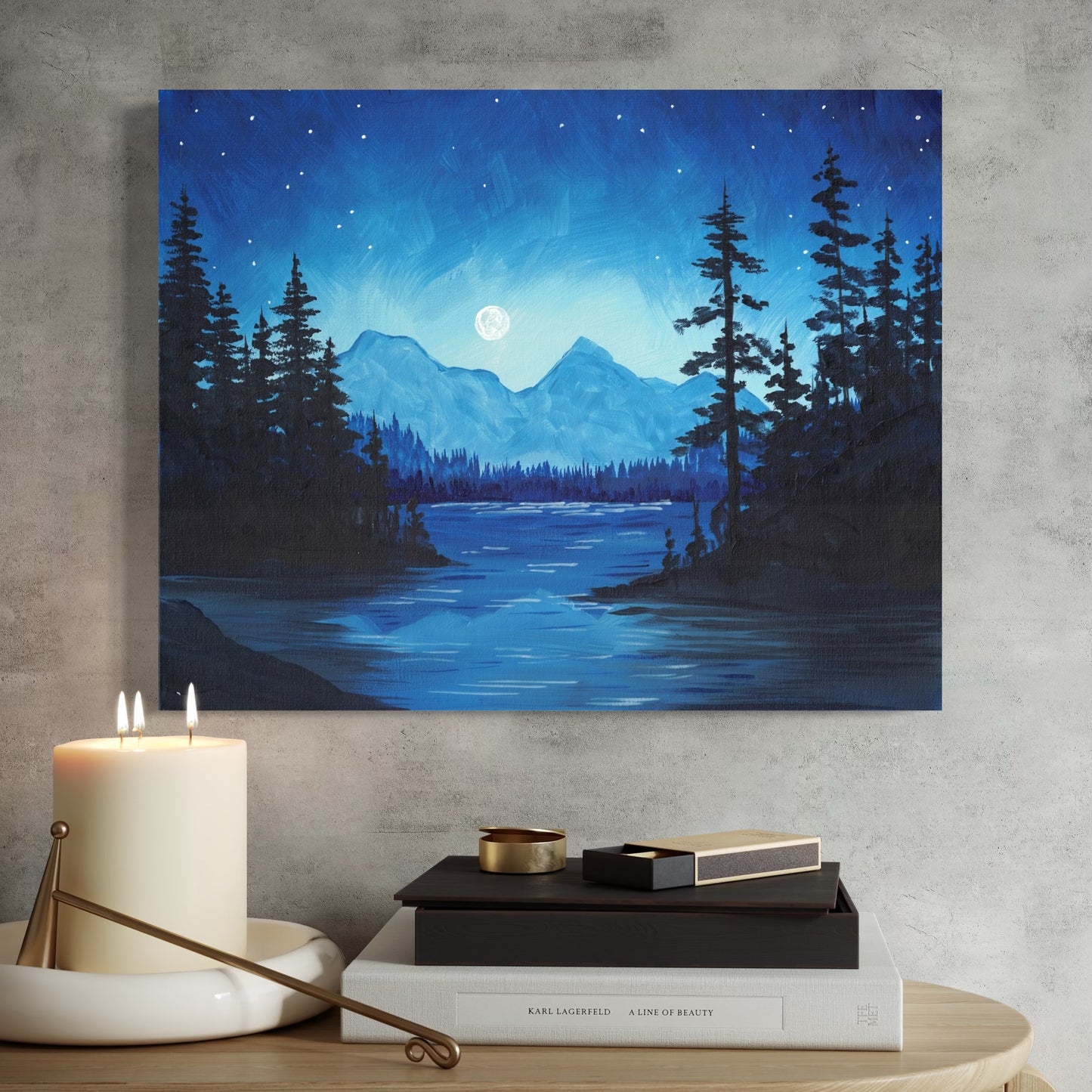 Moonlit Pines Art Print