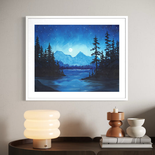 Moonlit Pines Art Print