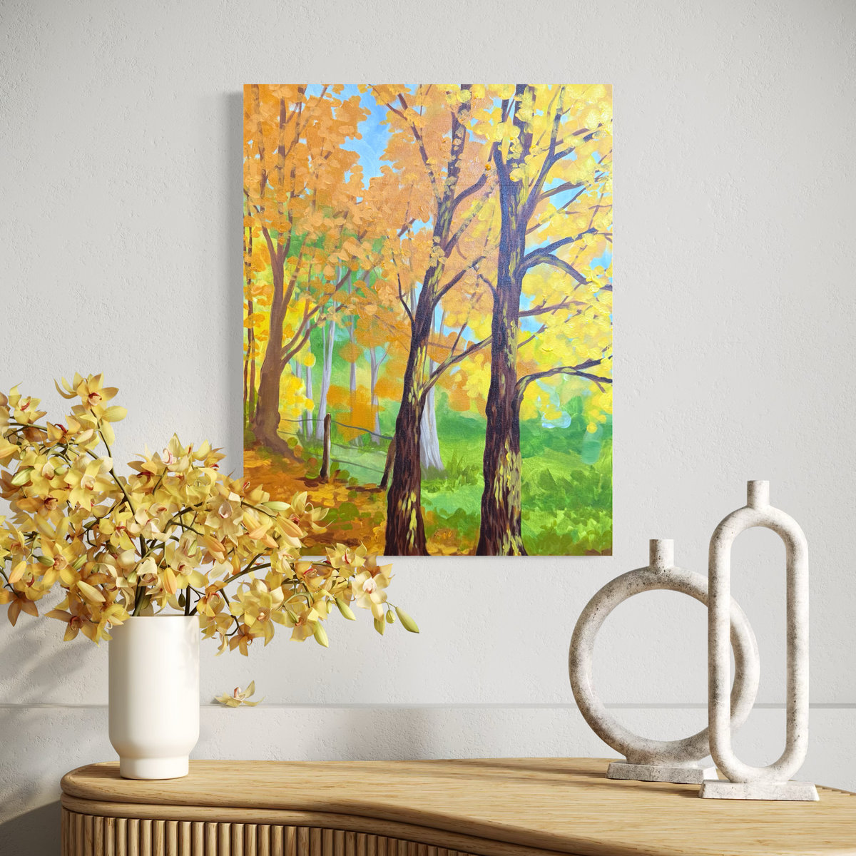 Golden Fall Leaves Art Print