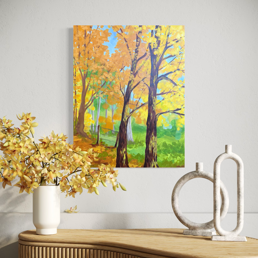 Golden Fall Leaves Art Print