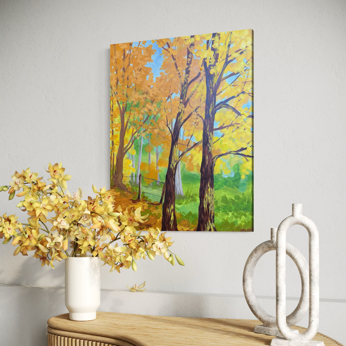 Golden Fall Leaves Art Print